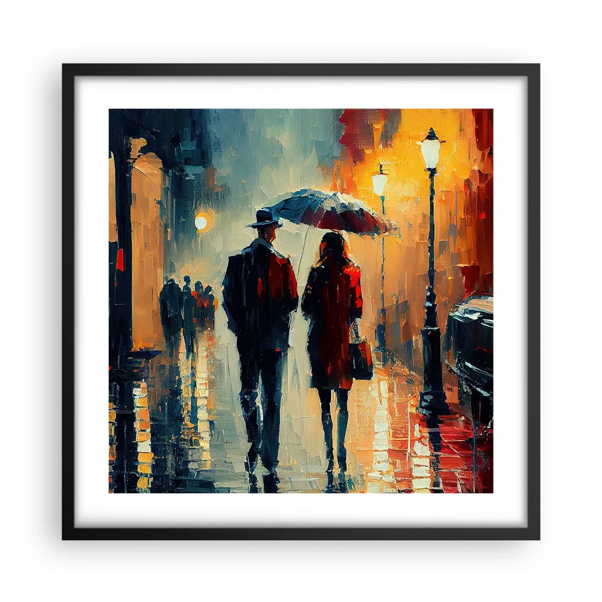 Poster in een zwarte lijst - Stedelijk love strory - 50x50 cm