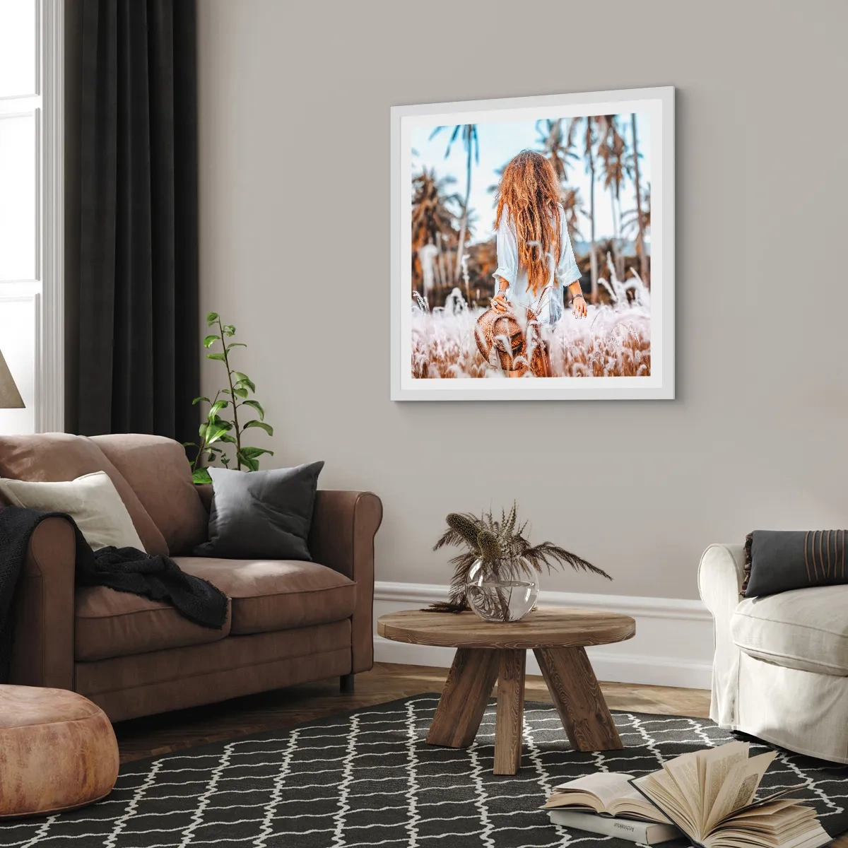 Poster in een witte lijst - Geboren uit graspluis - 50x50 cm