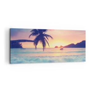 Schilderen op canvas - Een avond aan de baai - 100x40 cm
