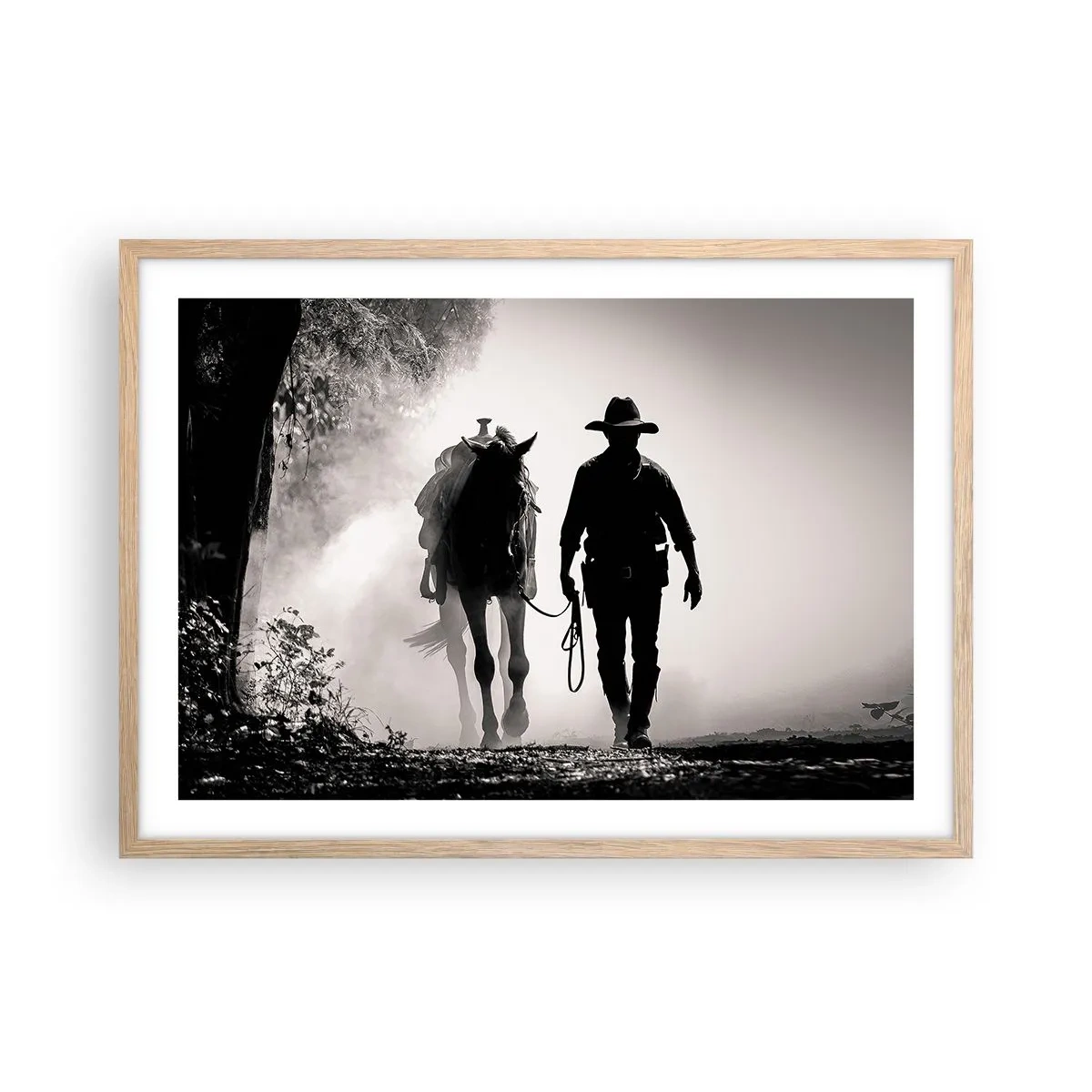 Een poster in een licht eiken lijst - Texas ochtend - 70x50 cm