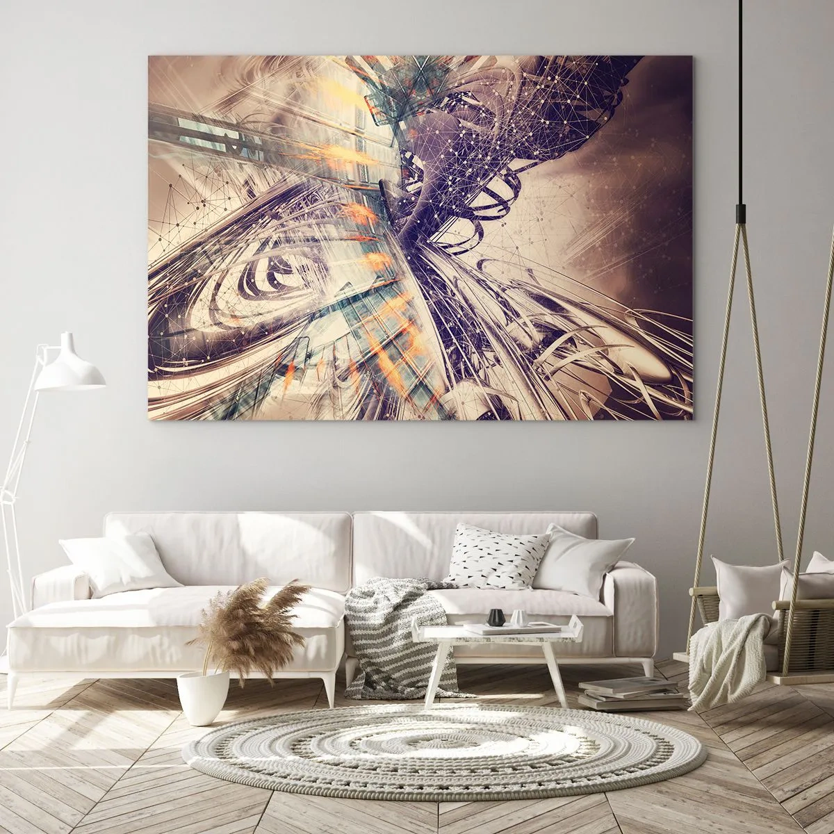 Schilderen op glas - In grote haast - 120x80 cm