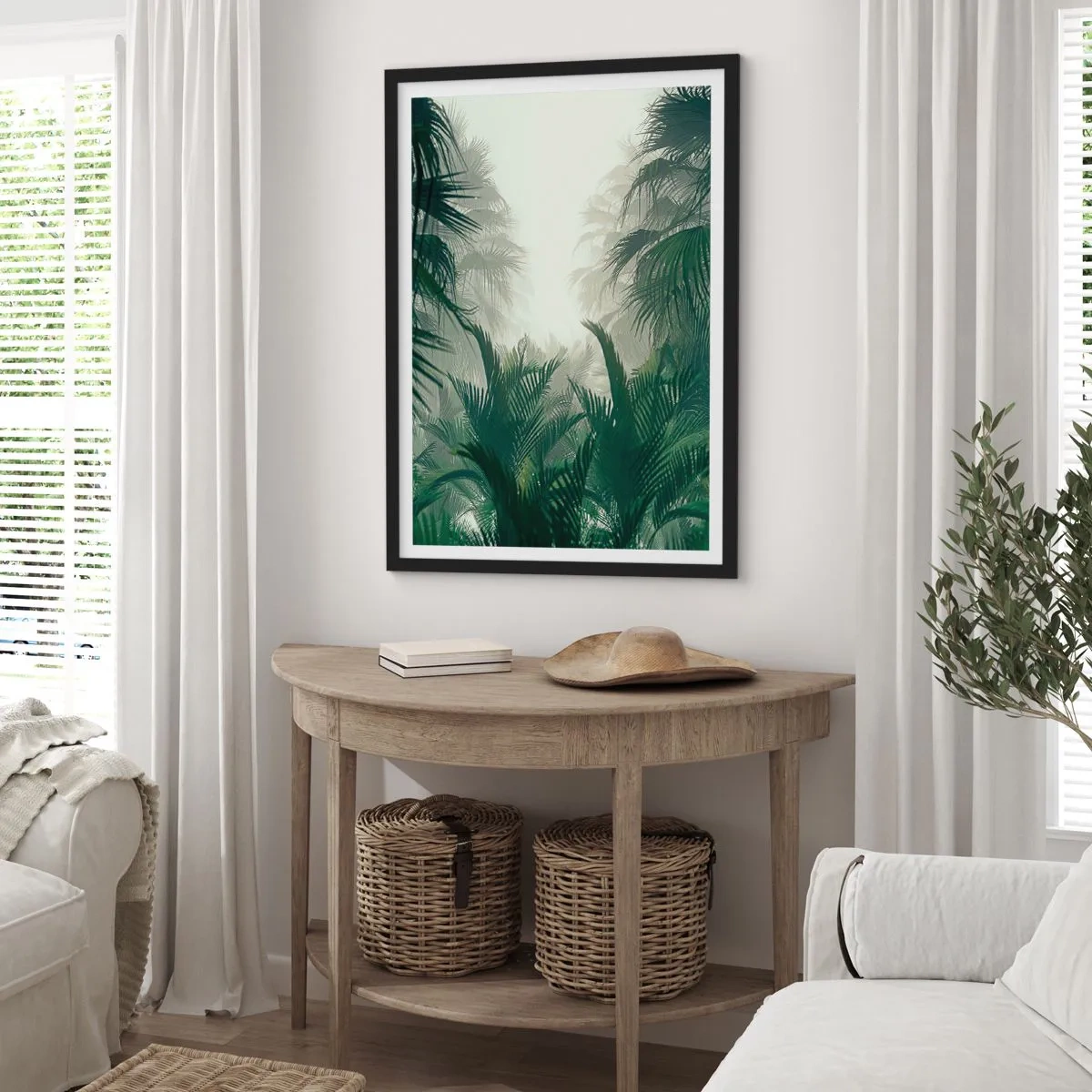 Poster in een zwarte lijst - Tropisch mysterie - 30x40 cm