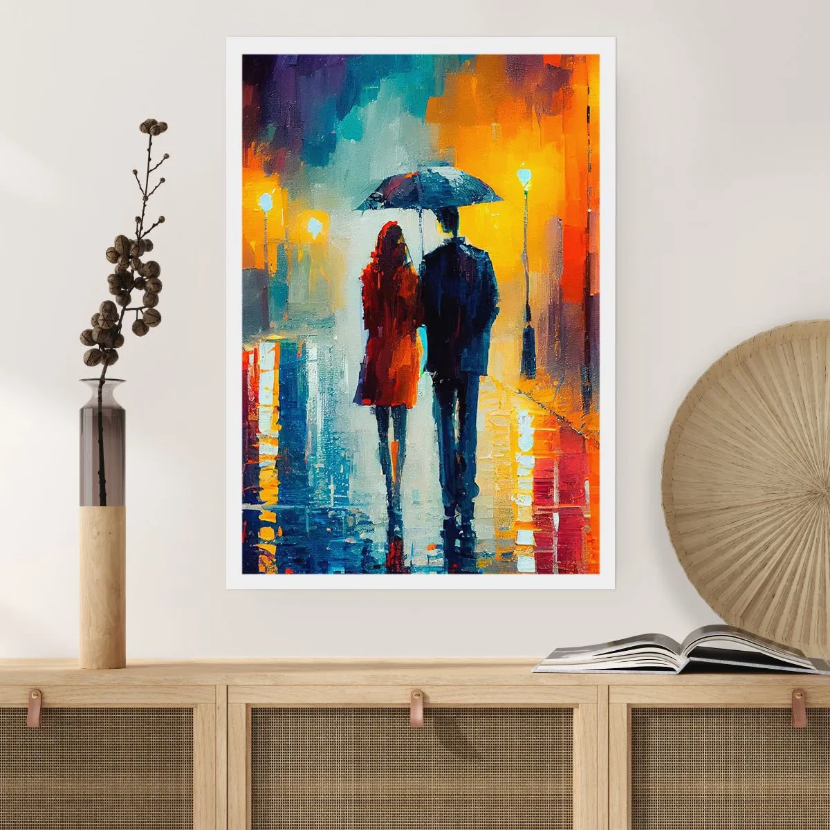 Poster - Samen – een kleurrijke nacht - 70x100 cm