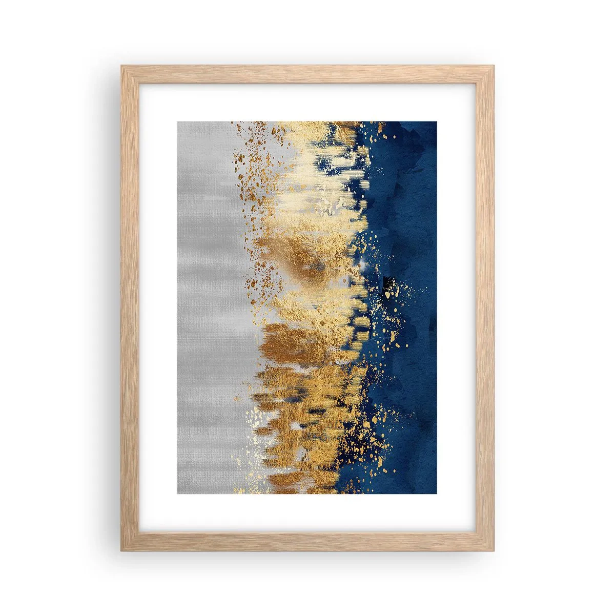 Een poster in een licht eiken lijst - Een moderne compositie met sprankeling - 30x40 cm