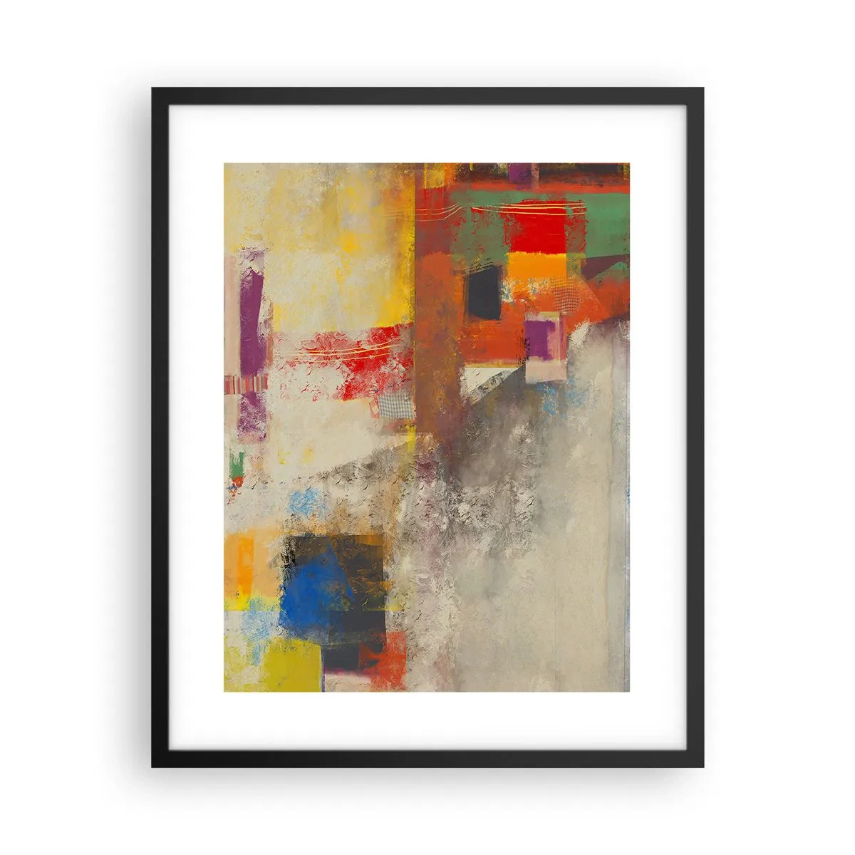Poster in een zwarte lijst - Kleur geometrie - 40x50 cm