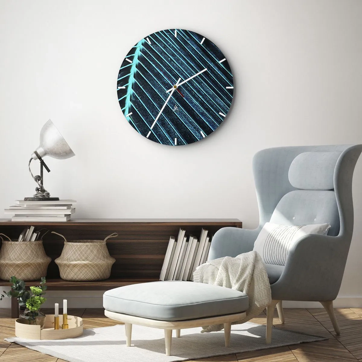 Wandklok - Klok - Groene textuur - 40x40 cm