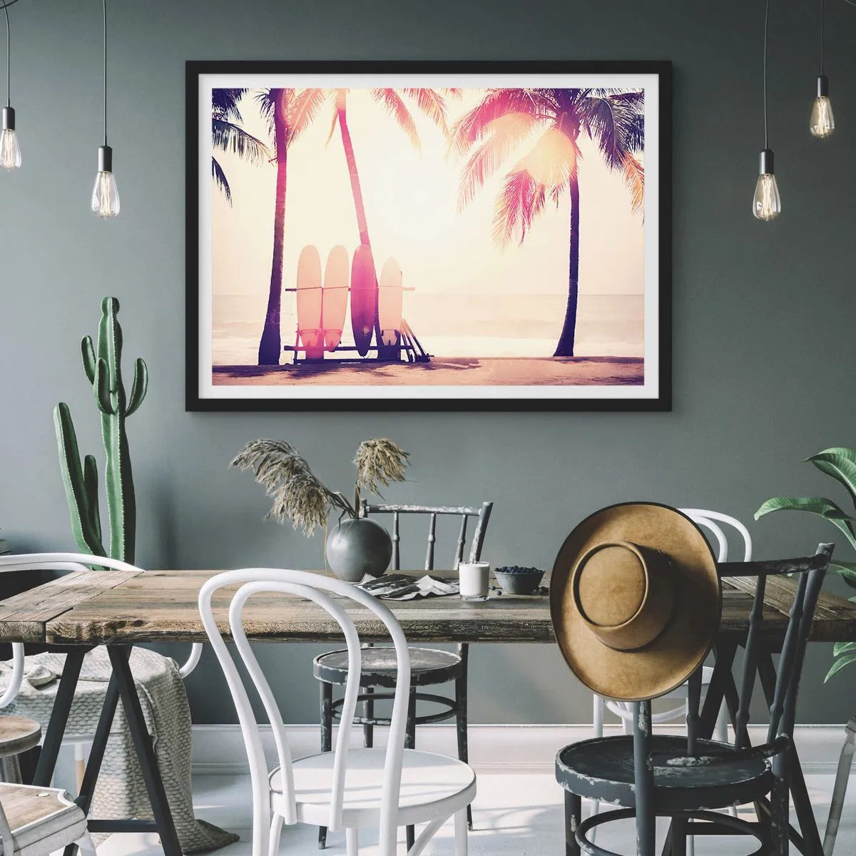 Poster in een zwarte lijst - Het wordt een geweldige dag - 70x50 cm