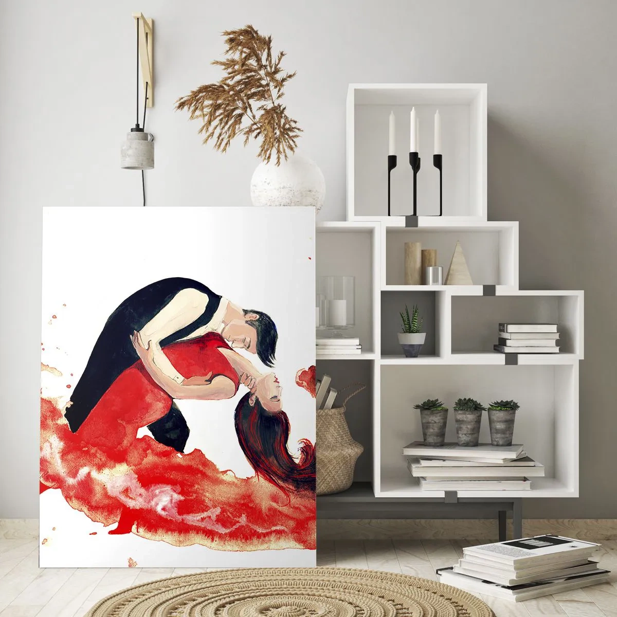 Schilderen op glas - Tango - een sensuele golf - 70x100 cm