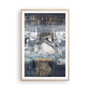 Een poster in een licht eiken lijst - Als op ijs, als zo moeizaam - 61x91 cm