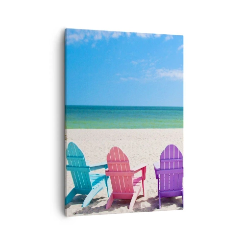 Schilderen op canvas - Regenboog strand - 50x70 cm