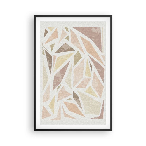 Poster in een zwarte lijst - Gebrandschilderd glas compositie - 61x91 cm