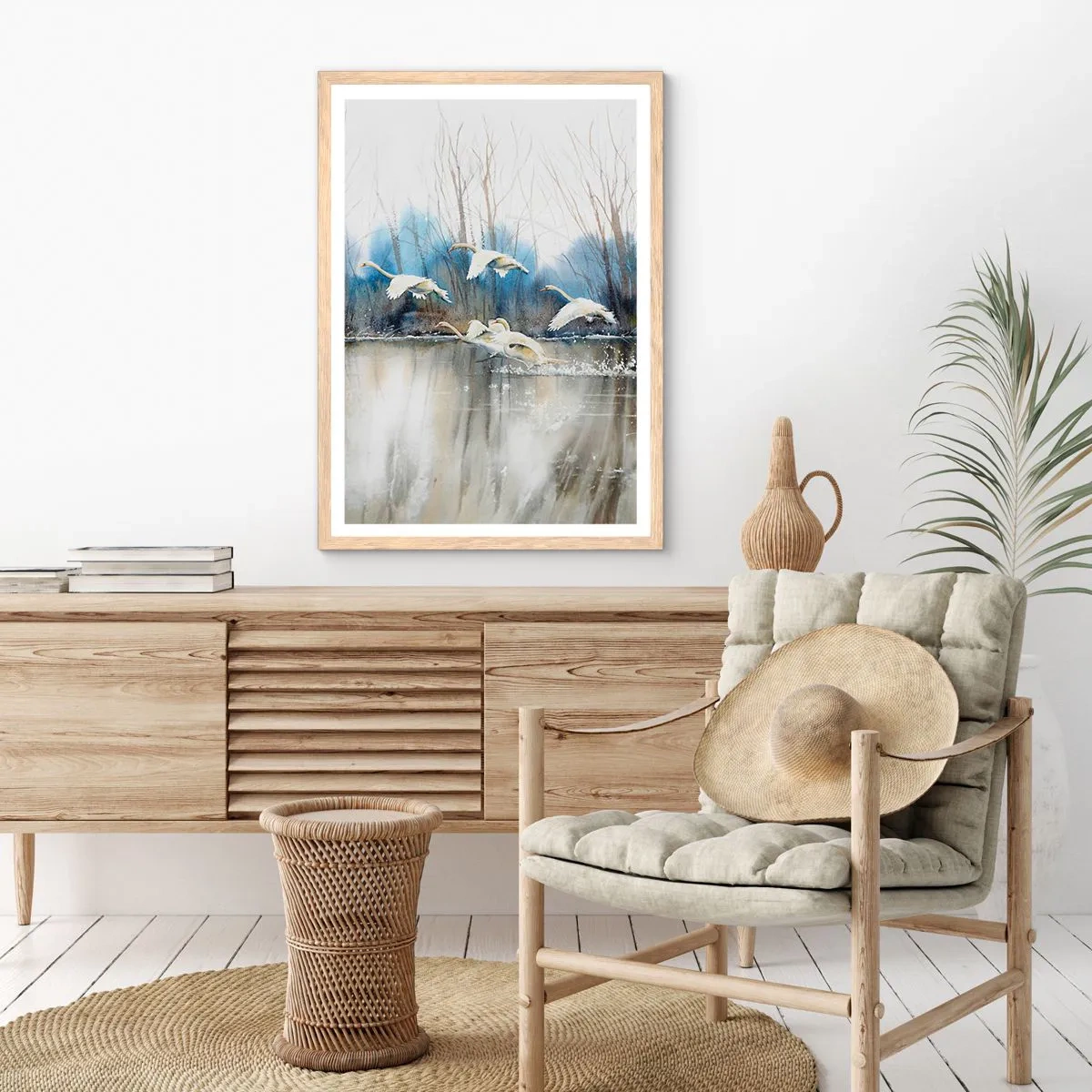 Een poster in een licht eiken lijst - Zoals in het sprookje over wilde zwanen - 40x50 cm