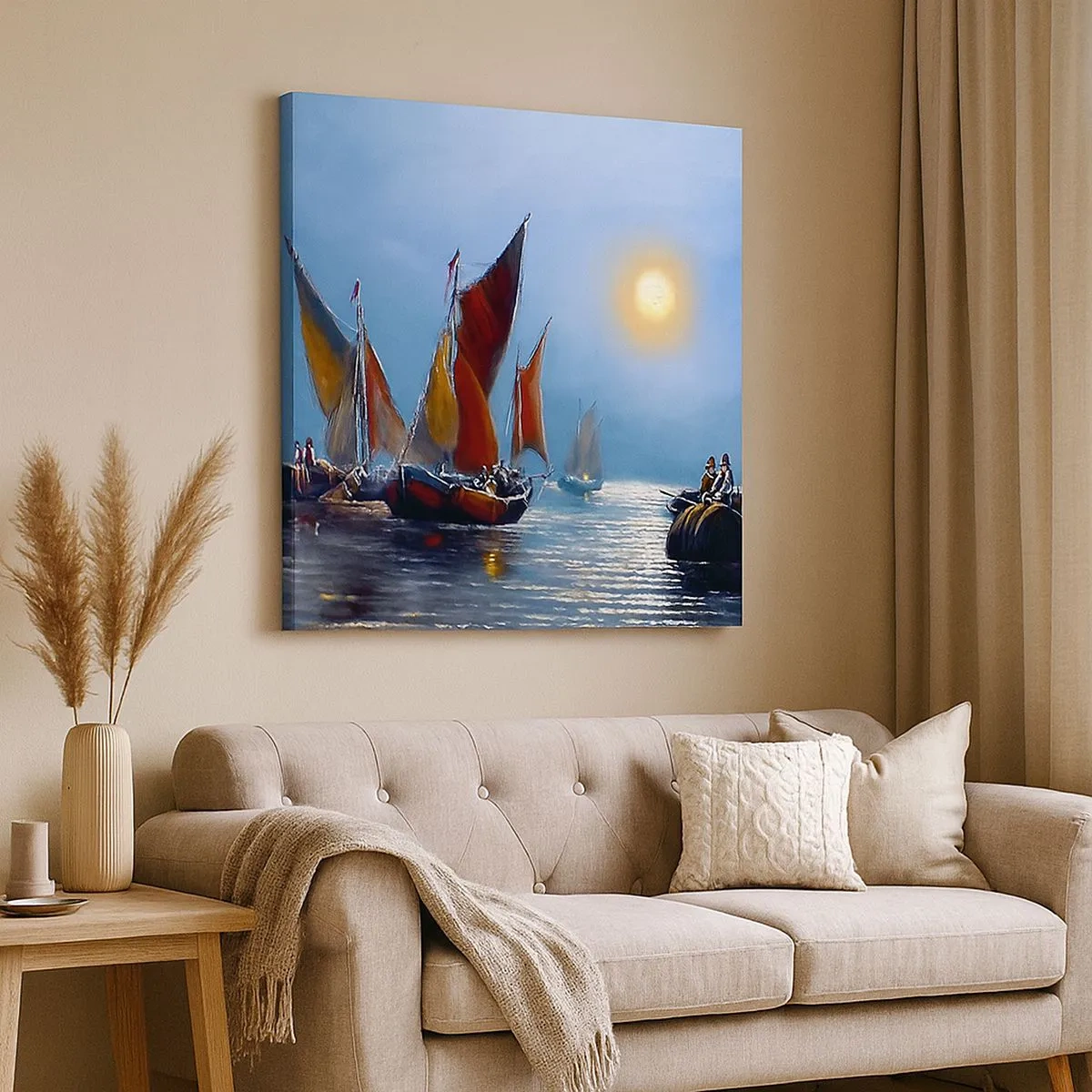 Schilderen op canvas - Nachtvangst - 30x30 cm