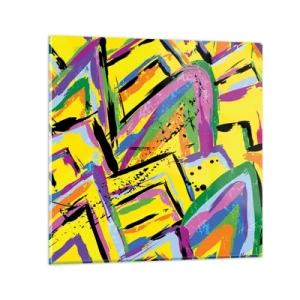 Schilderen op glas - Tot ze schreeuwt van vreugde - 60x60 cm