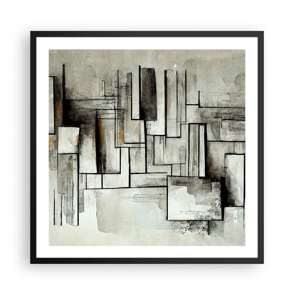 Poster in een zwarte lijst - De kracht van eenvoud - 60x60 cm