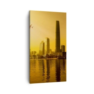 Schilderen op canvas - De gouden stad - 45x80 cm
