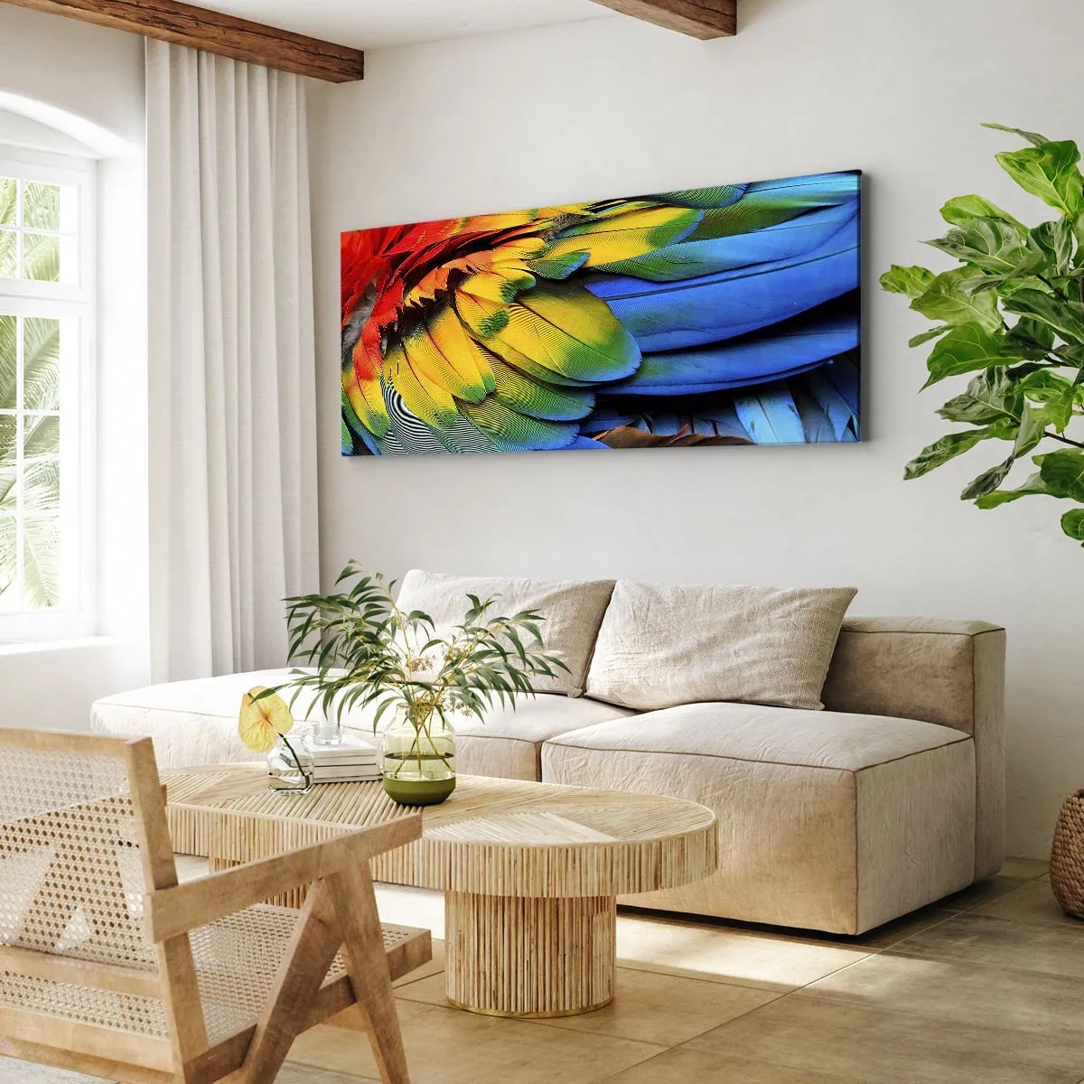 Schilderen op canvas - Paradijsvogel - 100x40 cm