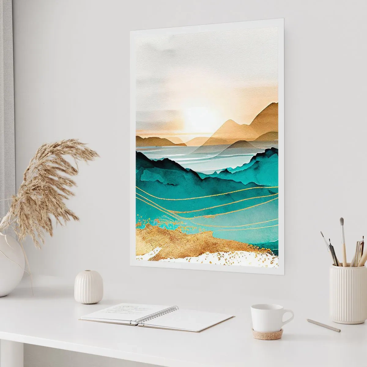 Poster - Op de rand van abstractie – landschap - 70x100 cm