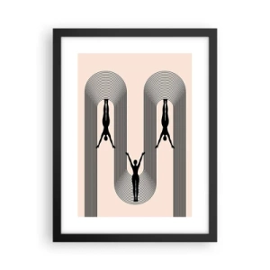 Poster in een zwarte lijst - Op zijn kop - 30x40 cm