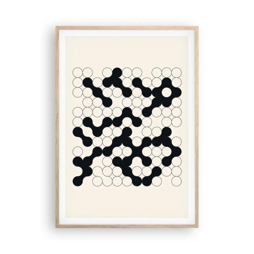 Een poster in een licht eiken lijst - Chinees spel – variatie - 70x100 cm