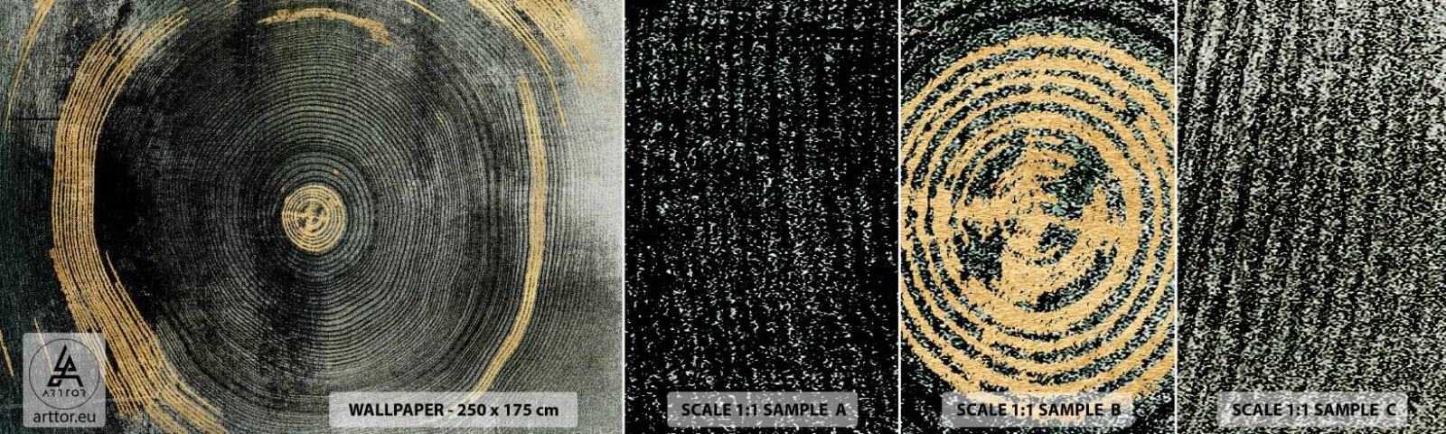 Fotobehang Monster Zelfklevend Deluxe Sticker - Veranderen en zijn - Donker, Hout, Art-deco - 100x30 cm