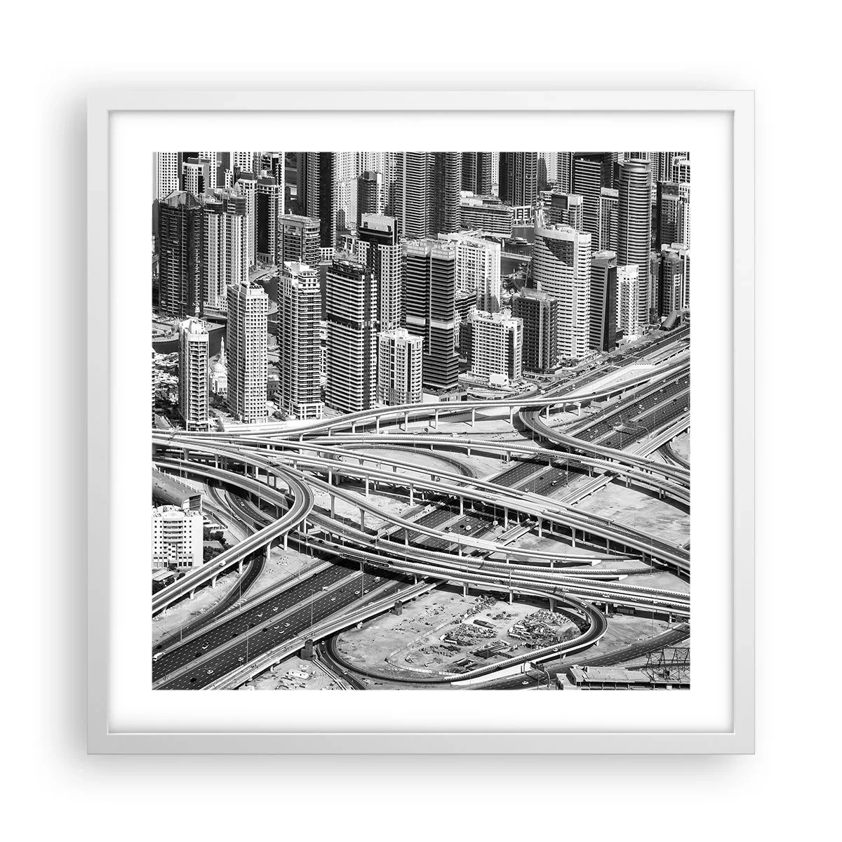 Poster in een witte lijst - Dubai - de onmogelijke stad - 50x50 cm
