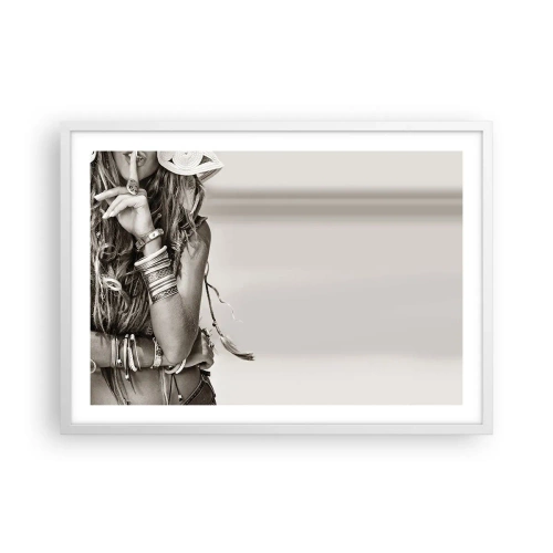 Poster in een witte lijst - Waarom een ​​meisje - 70x50 cm