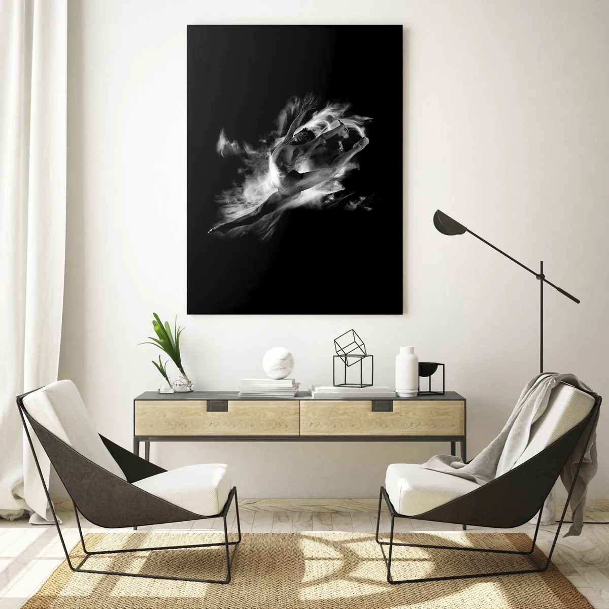 Schilderen op glas - Vast tijdens de vlucht - 50x70 cm