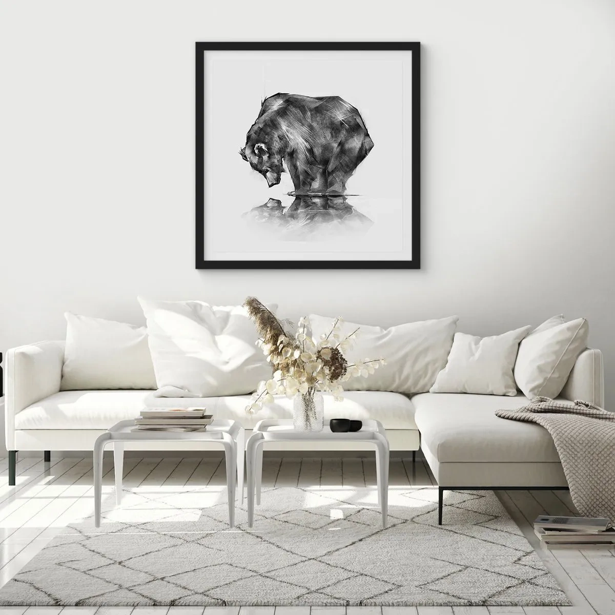 Poster in een zwarte lijst - Leuk om een geliefde persoon te zien - 60x60 cm