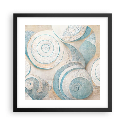 Poster in een zwarte lijst - Wat zit er in de schelp? - 40x40 cm