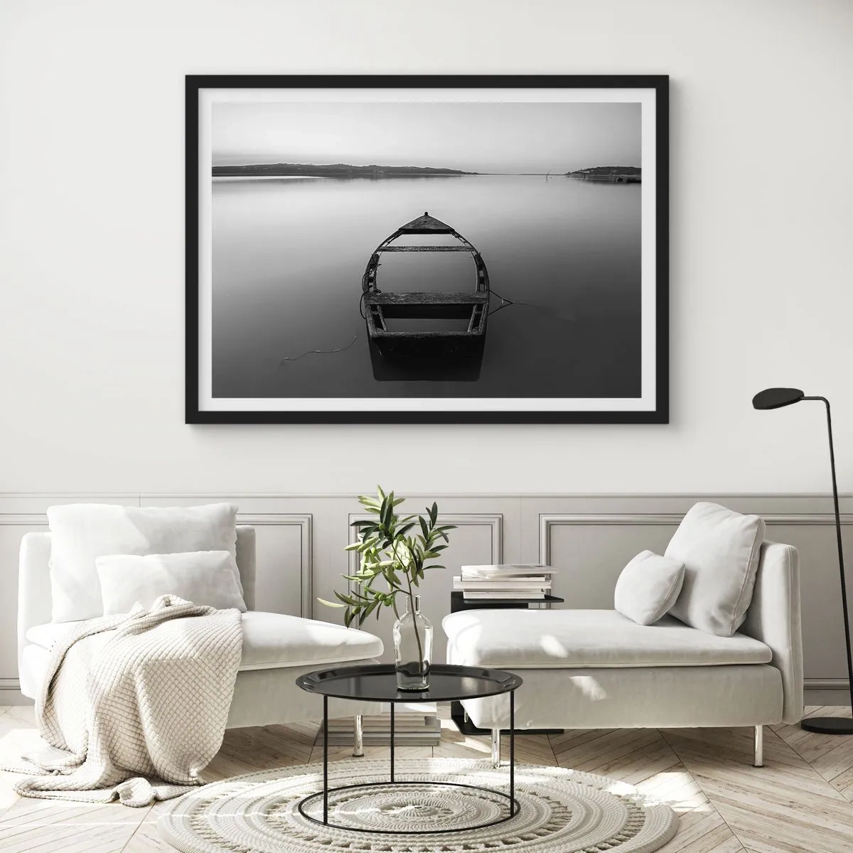 Poster in een zwarte lijst - Verlangen en melancholie - 70x50 cm