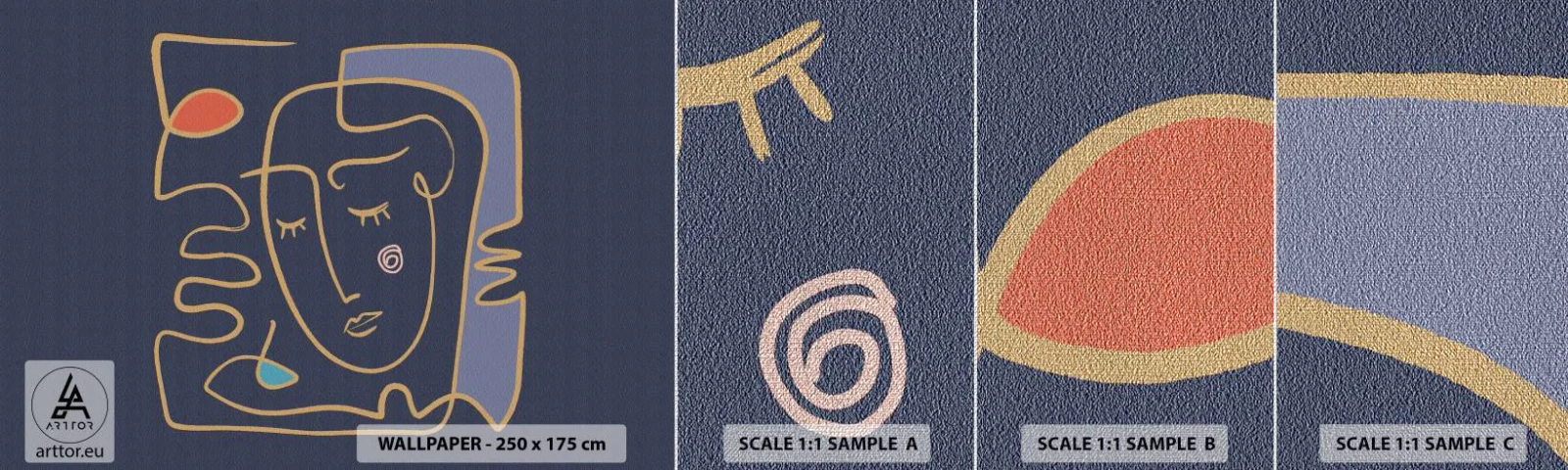 Fotobehang Monster Premium Canvas - In nadenken - Portret, Gezicht, Deel - 100x30 cm