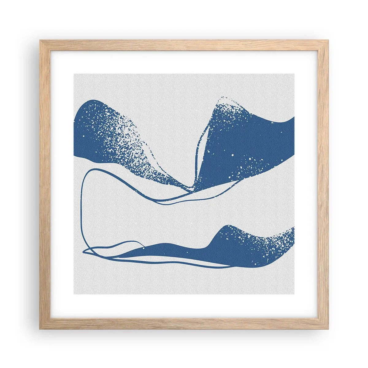 Een poster in een licht eiken lijst - Gevleugelde abstractie - 40x40 cm