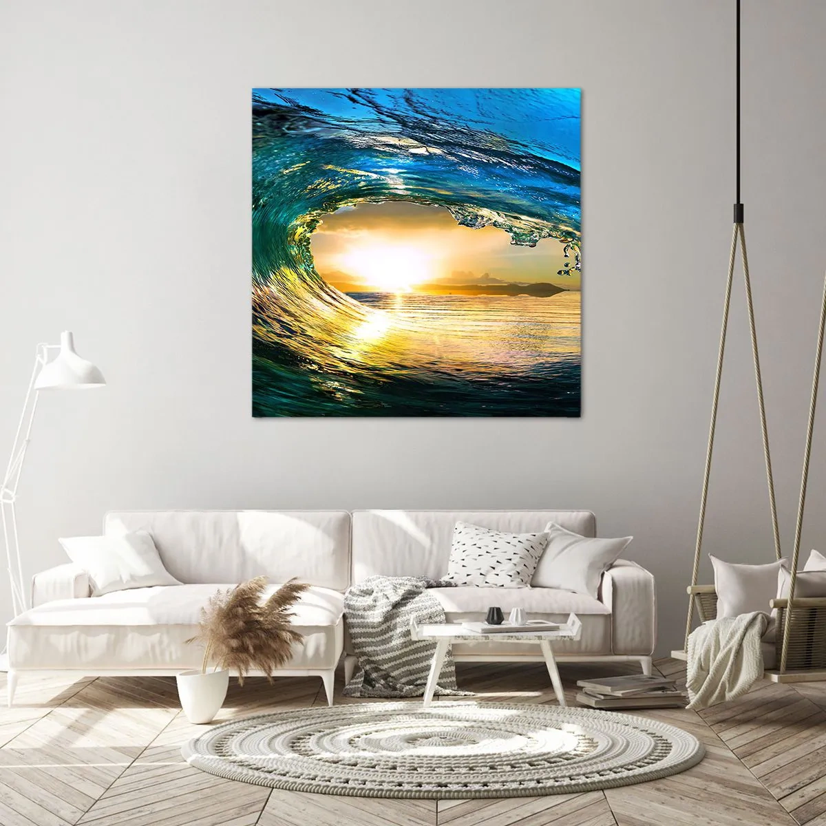 Schilderen op canvas - In een smaragd-gouden kristal - 30x30 cm