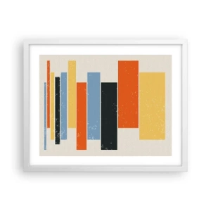 Poster in een witte lijst - Muzieknotatie - 50x40 cm