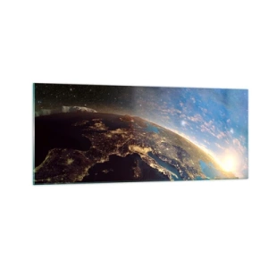 Schilderen op glas - Laten we eens van een afstand naar onszelf kijken - 100x40 cm