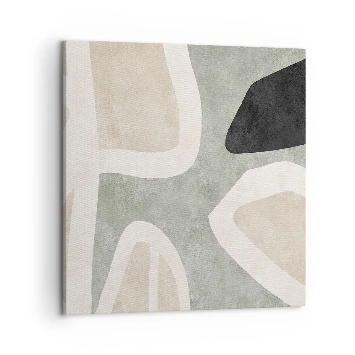 Schilderen op canvas - Compositie met een zwart motief - 50x50 cm