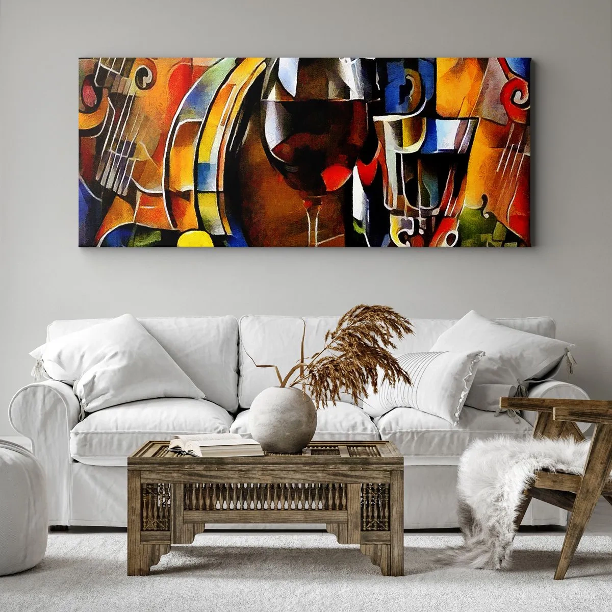 Schilderen op canvas - En de wereld krijgt kleuren - 90x30 cm
