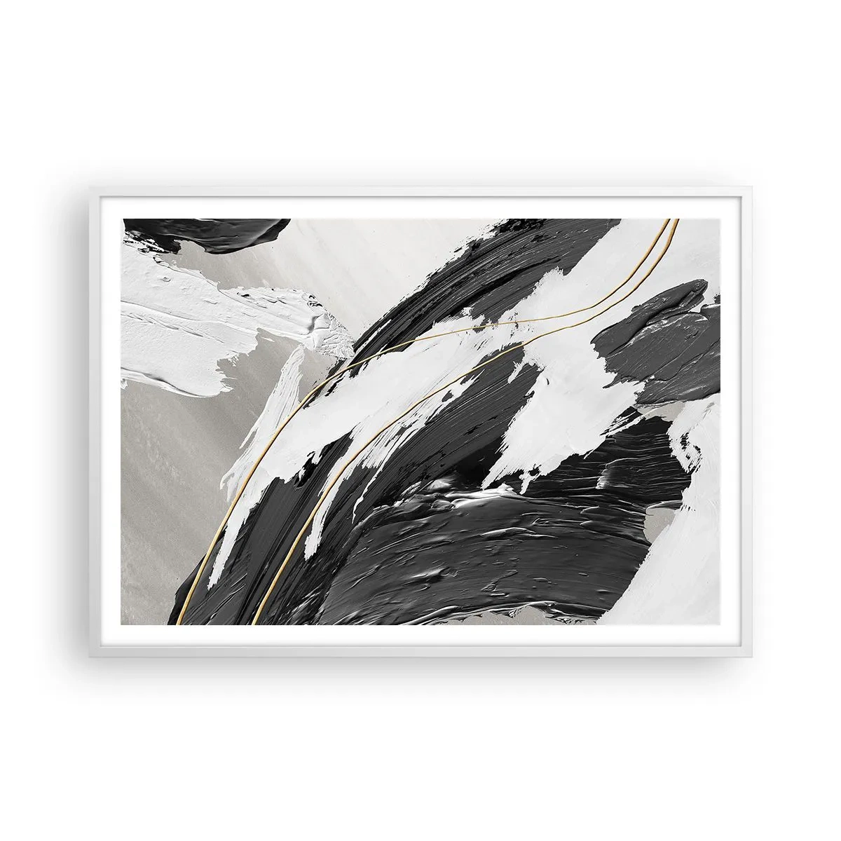 Poster in een witte lijst - Abstractie op grote schaal - 100x70 cm