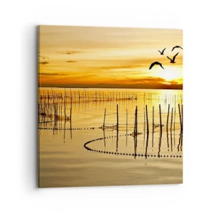 Schilderen op canvas - In de visserij - 70x70 cm