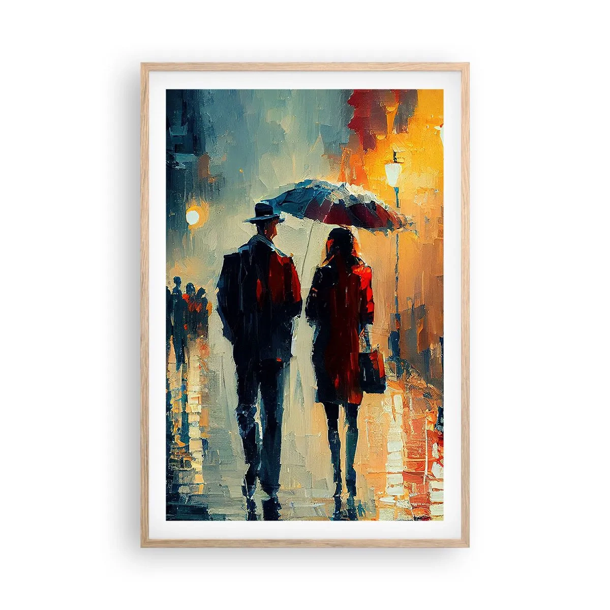Een poster in een licht eiken lijst - Stedelijk love strory - 61x91 cm