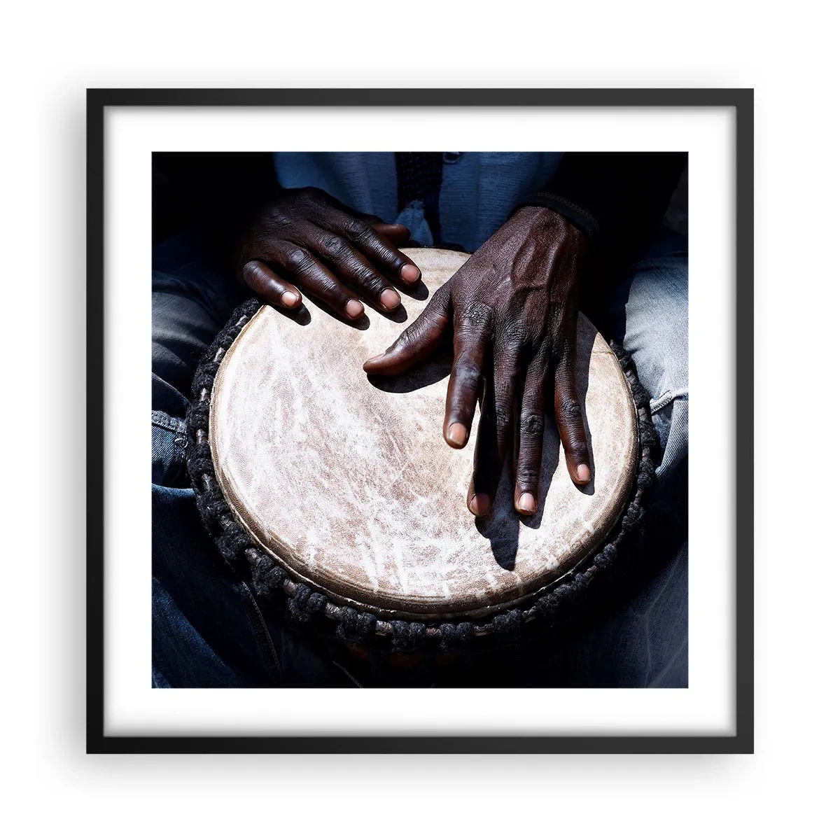 Poster in een zwarte lijst - Leef in je eigen ritme - 50x50 cm