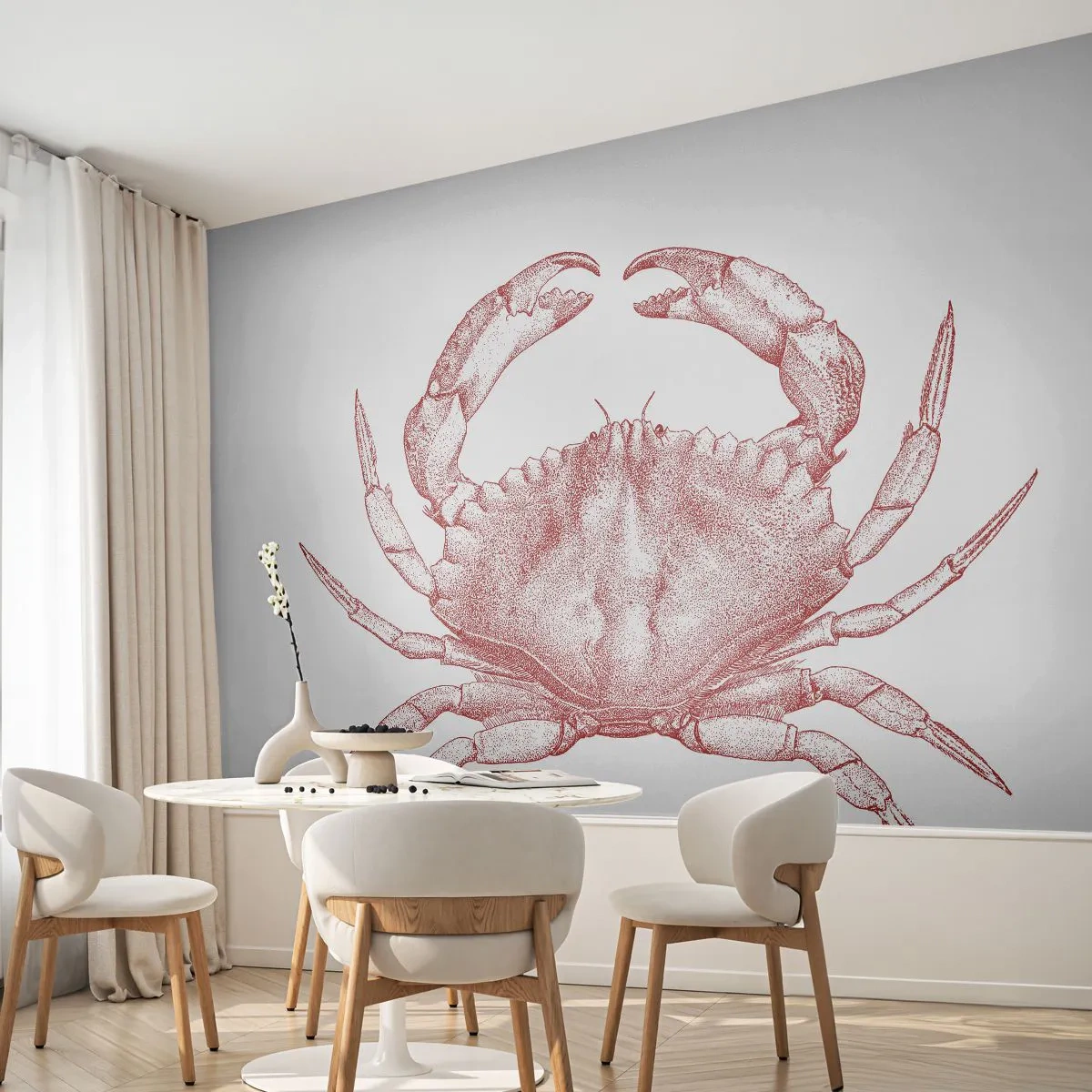 Fotobehang Premium Sand - Krab der krabben - Krab, Zeevruchten, Schelpdieren - 350x256 cm