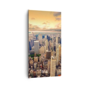 Schilderen op canvas - Vergulde metropool - 65x120 cm