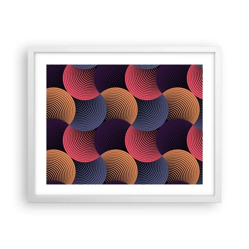 Poster in een witte lijst - In een cirkelvormig ritme - 50x40 cm