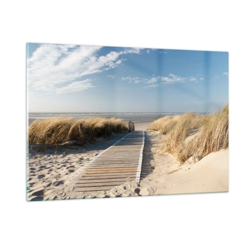 Schilderen op glas - Achter het duin, in het ruisen van gras - 120x80 cm