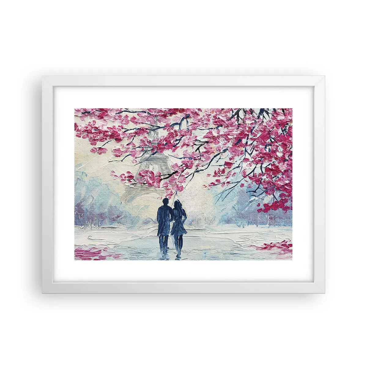 Poster in een witte lijst - Een romantische wandeling - 40x30 cm