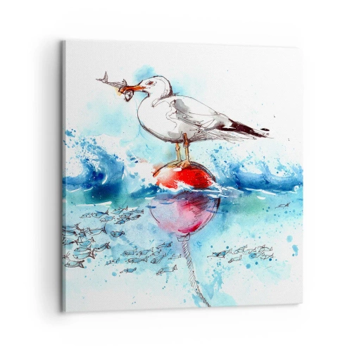 Schilderen op canvas - Succesvolle vangst - 60x60 cm