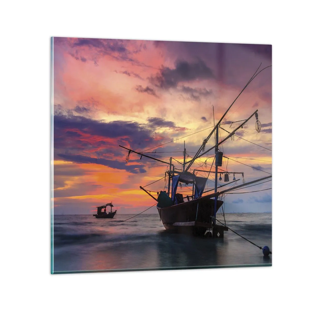 Schilderen op glas - Exotische avond - 40x40 cm