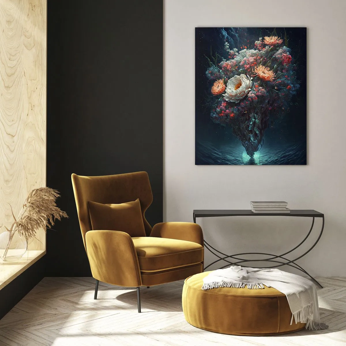 Schilderen op glas - Een vreemde tuin - 80x120 cm